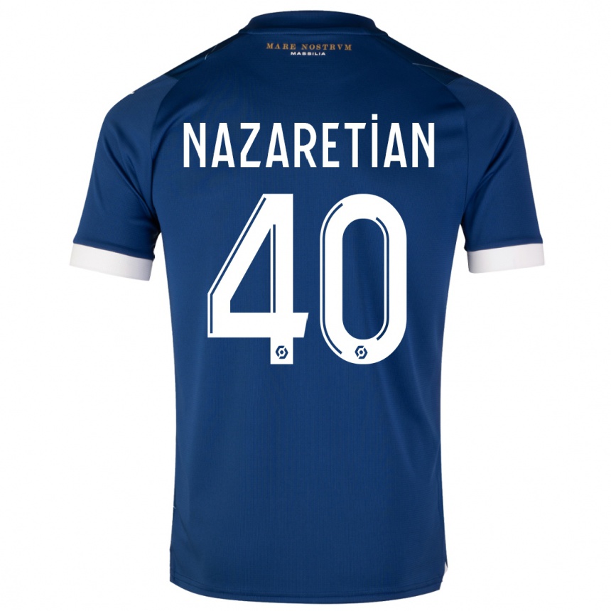 Kids Manuel Nazaretian #40 Dark Blue Away Jersey 2023/24 T-Shirt Canada