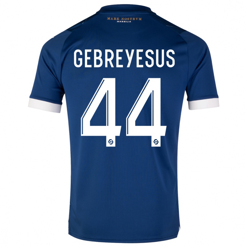 Kids  Esey Gebreyesus #44 Dark Blue Away Jersey 2023/24 T-Shirt Canada