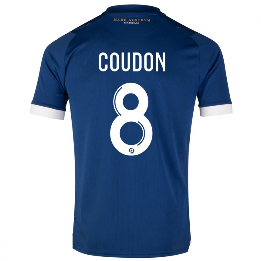 Enfant Football Maillot Marine Coudon #8 Bleu Foncé Tenues Extérieur 2023/24 Canada