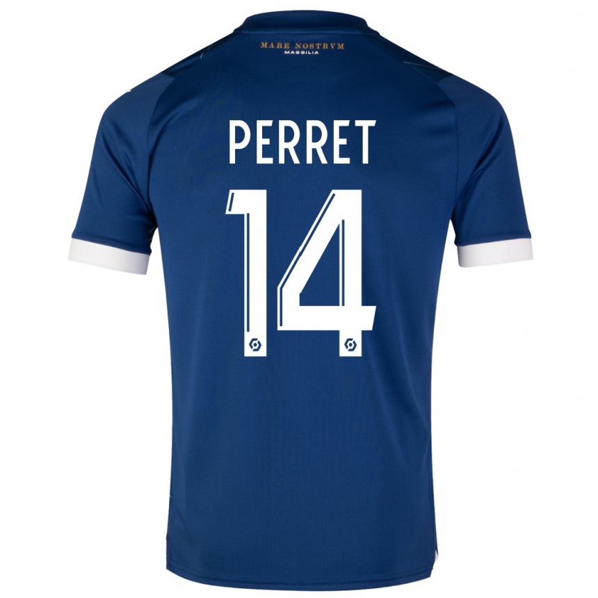 Enfant Football Maillot Jenny Perret #14 Bleu Foncé Tenues Extérieur 2023/24 Canada