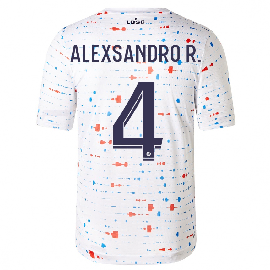 Kids Football Alexsandro #4 White Away Jersey 2023/24 T-Shirt Canada