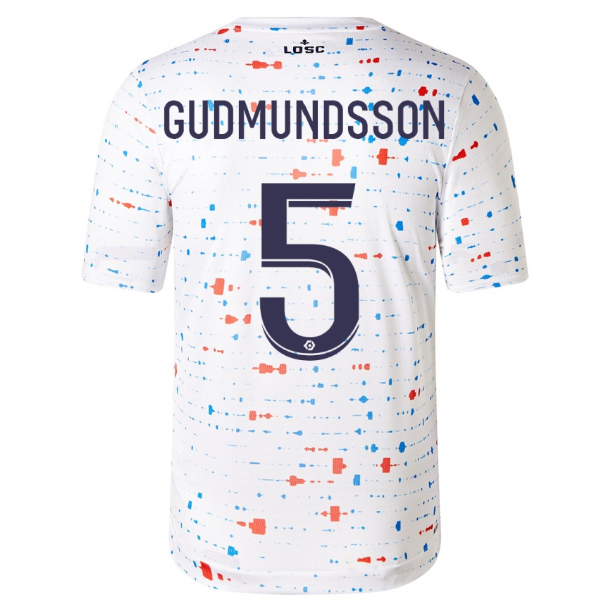 Kids Football Gabriel Gudmundsson #5 White Away Jersey 2023/24 T-Shirt Canada