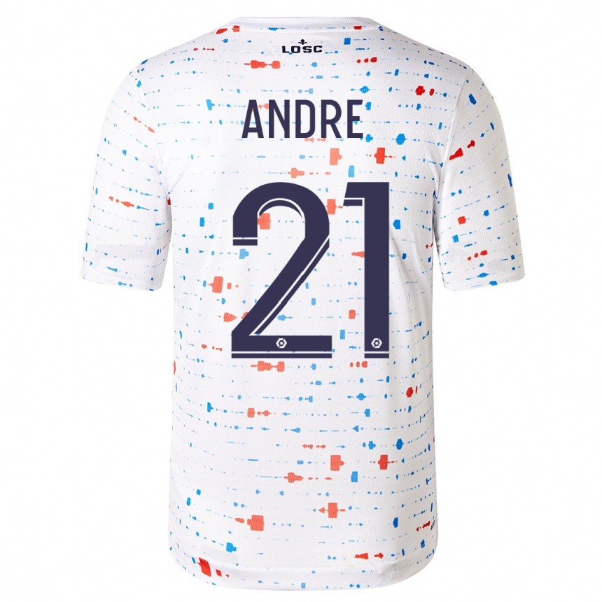 Kids Football Benjamin André #21 White Away Jersey 2023/24 T-Shirt Canada