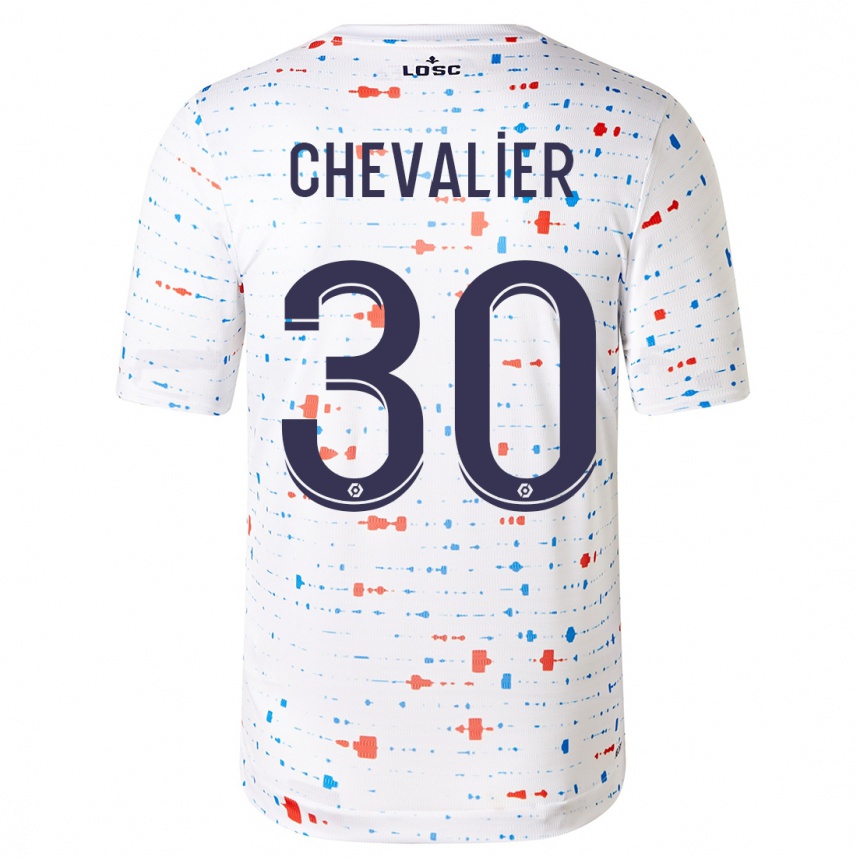 Kids Football Lucas Chevalier #30 White Away Jersey 2023/24 T-Shirt Canada