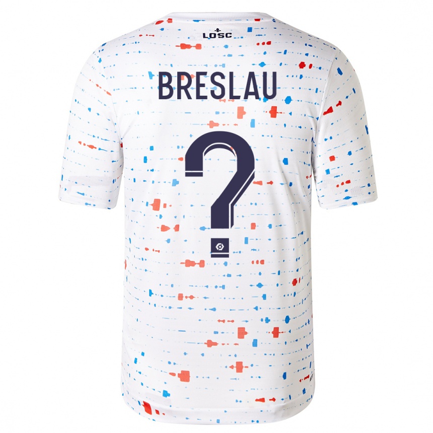 Kids Football Jessy Breslau #0 White Away Jersey 2023/24 T-Shirt Canada