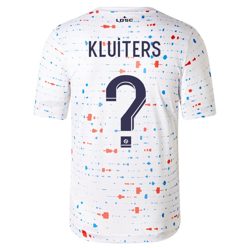 Kids Football Luuk Kluiters #0 White Away Jersey 2023/24 T-Shirt Canada