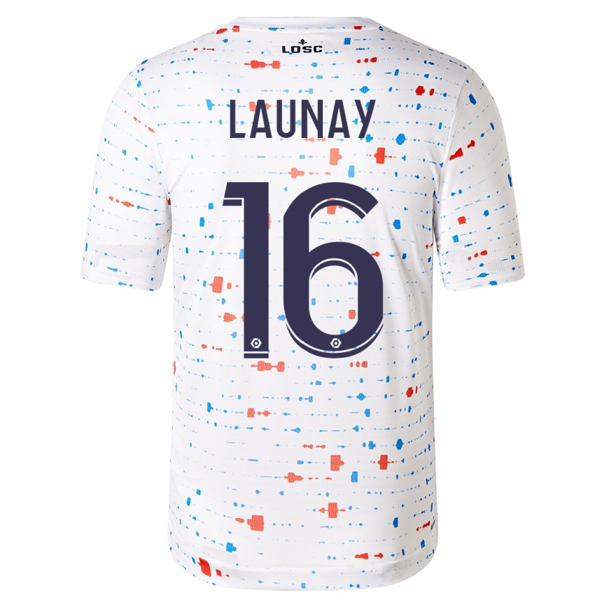 Kids Football Elisa Launay #16 White Away Jersey 2023/24 T-Shirt Canada