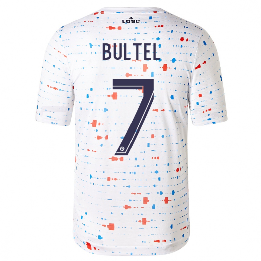 Kids Football Ludivine Bultel #7 White Away Jersey 2023/24 T-Shirt Canada