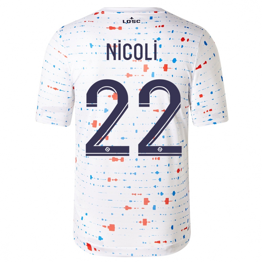 Kids Football Morgane Nicoli #22 White Away Jersey 2023/24 T-Shirt Canada