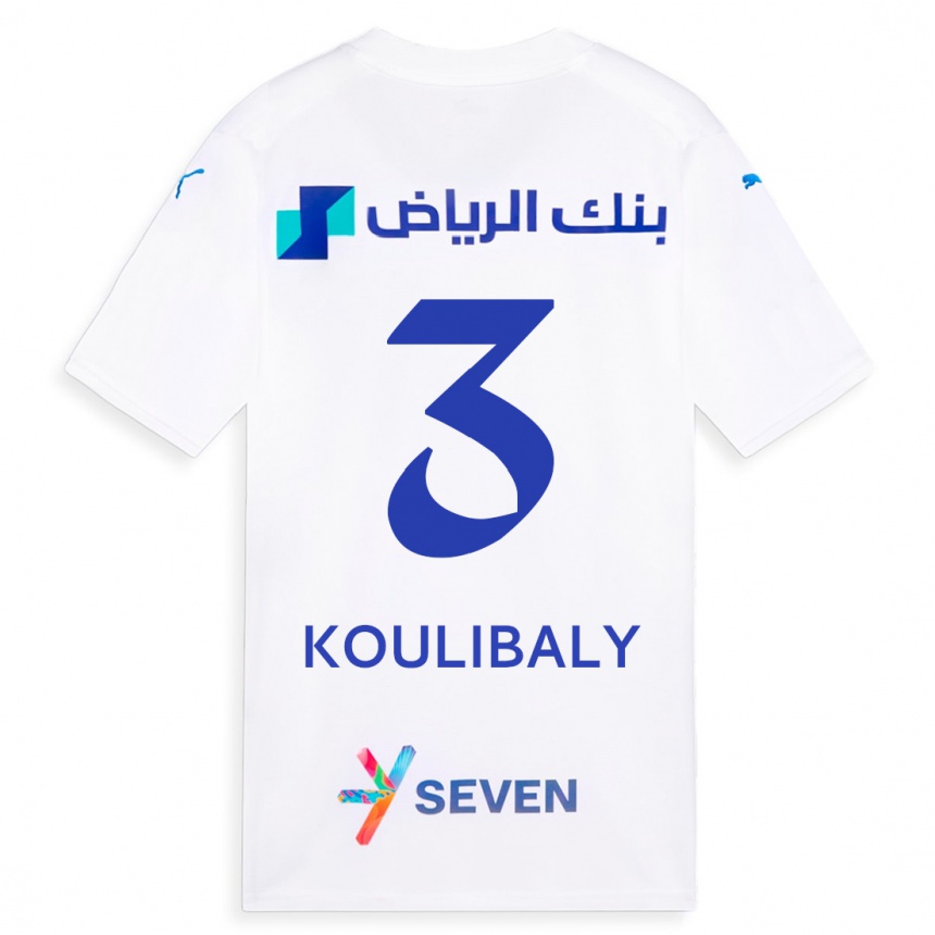 Kids  Kalidou Koulibaly #3 White Away Jersey 2023/24 T-Shirt Canada