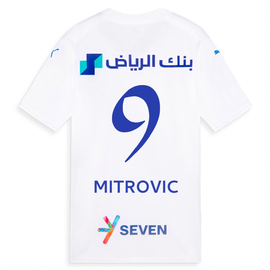 Kids  Aleksandar Mitrovic #9 White Away Jersey 2023/24 T-Shirt Canada