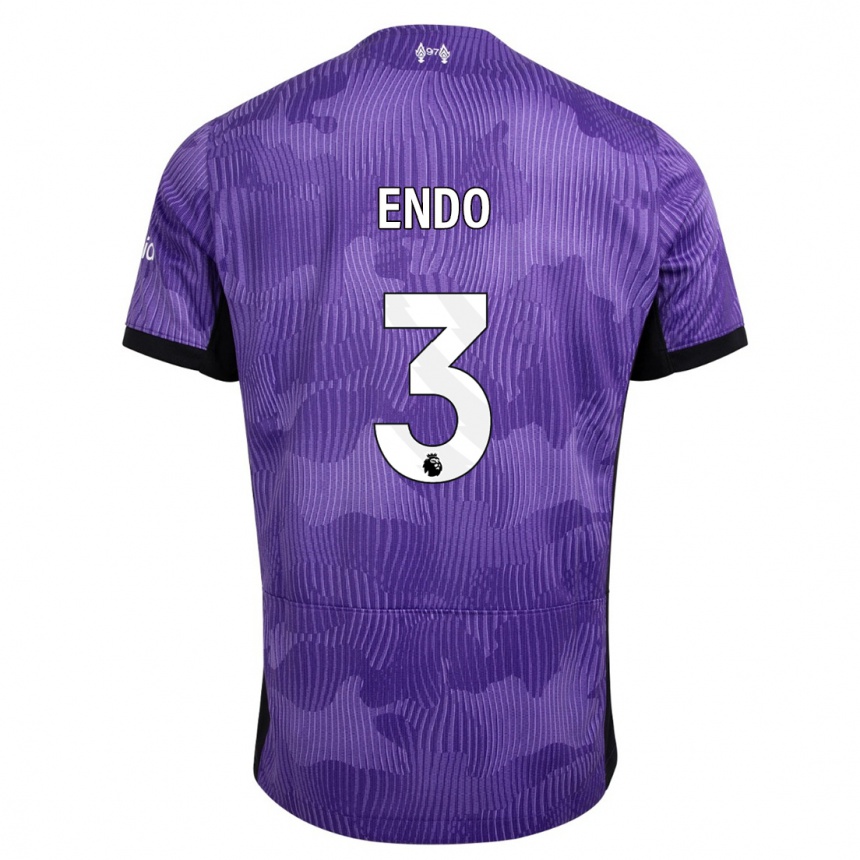 Kids  Wataru Endo #3 Purple Third Jersey 2023/24 T-Shirt Canada