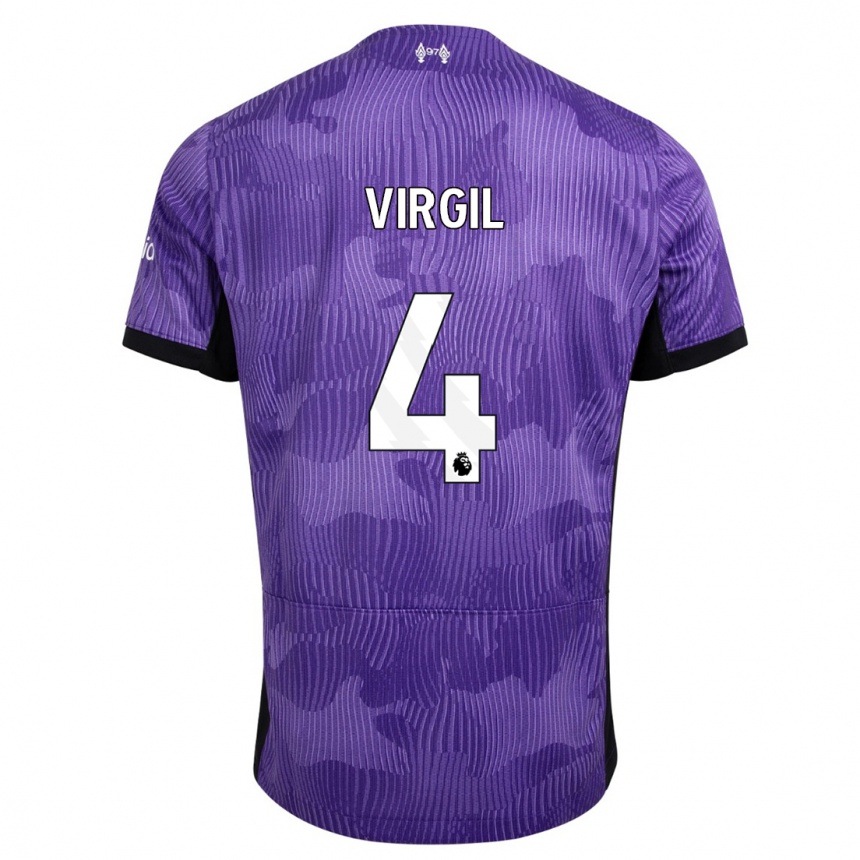 Enfant Football Maillot Virgil Van Dijk #4 Violet Troisieme 2023/24 Canada