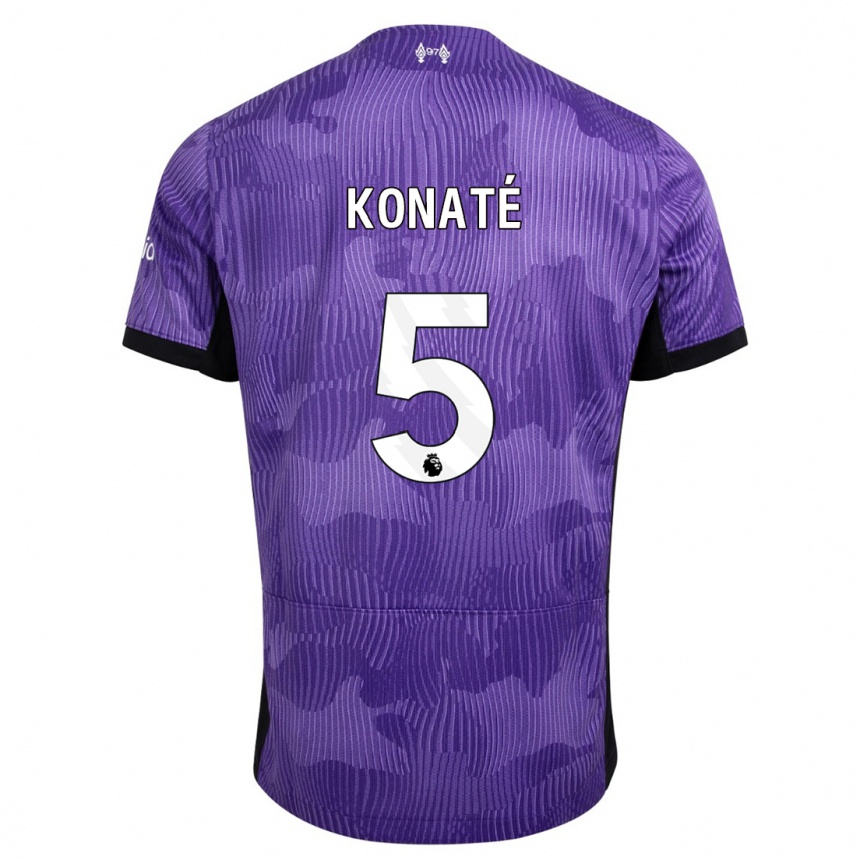 Kids Ibrahima Konate #5 Purple Third Jersey 2023/24 T-Shirt Canada