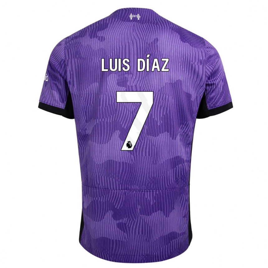 Kids Luis Diaz #7 Purple Third Jersey 2023/24 T-Shirt Canada