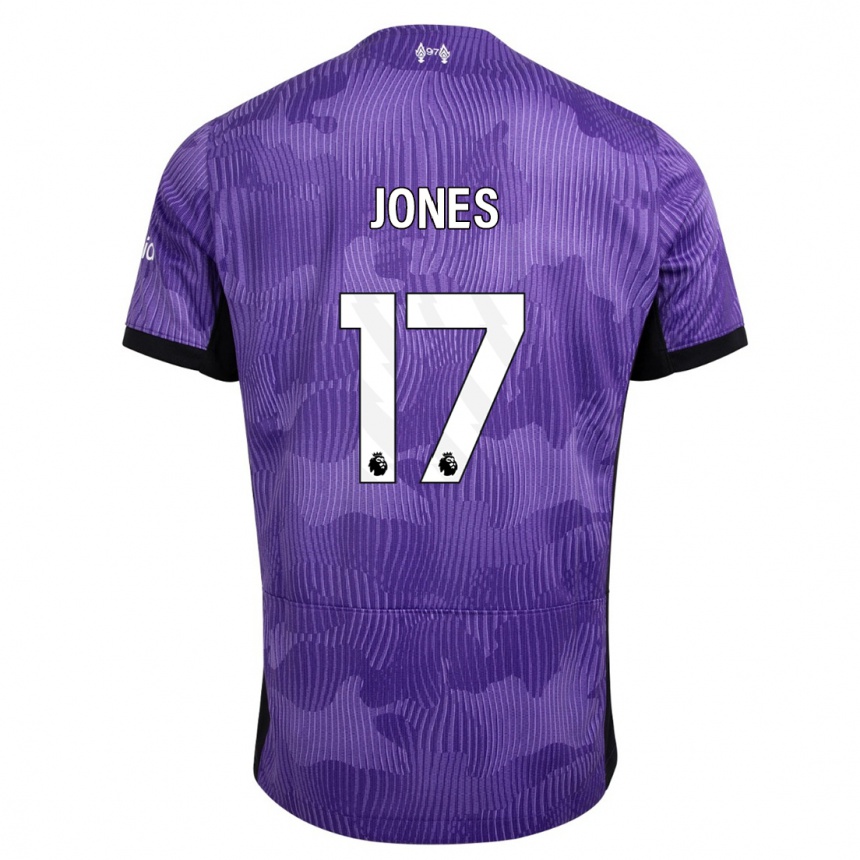 Kids  Curtis Jones #17 Purple Third Jersey 2023/24 T-Shirt Canada