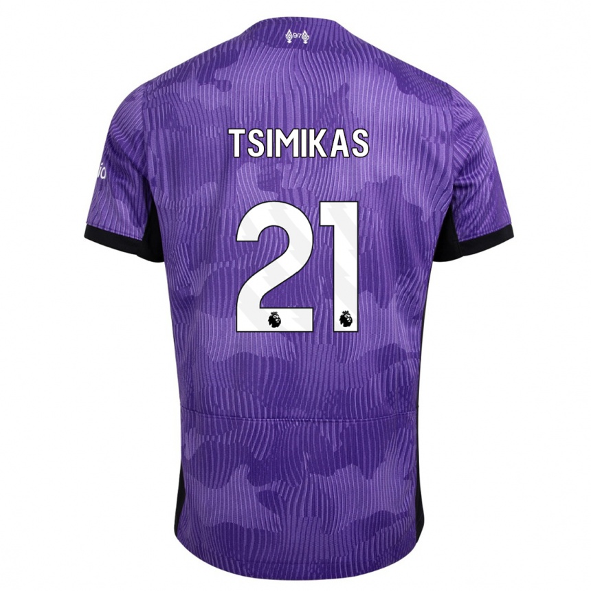 Kids  Konstantinos Tsimikas #21 Purple Third Jersey 2023/24 T-Shirt Canada