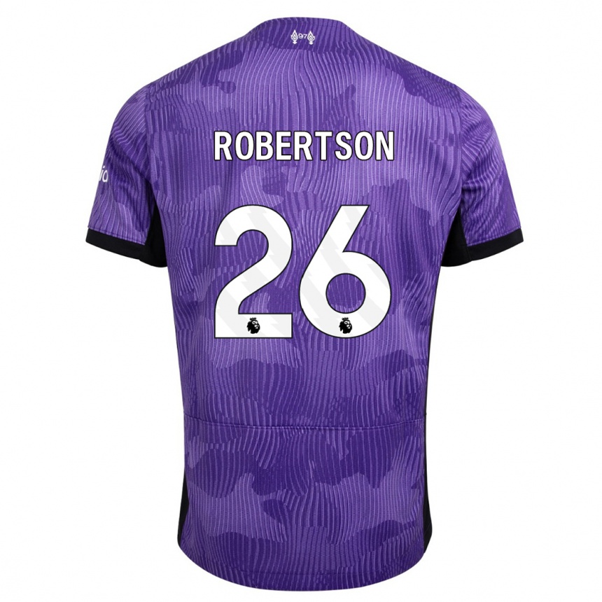 Kids  Andrew Robertson #26 Purple Third Jersey 2023/24 T-Shirt Canada