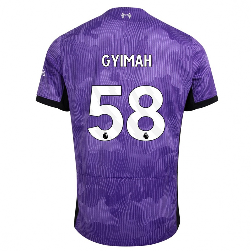 Kids  Francis Gyimah #58 Purple Third Jersey 2023/24 T-Shirt Canada