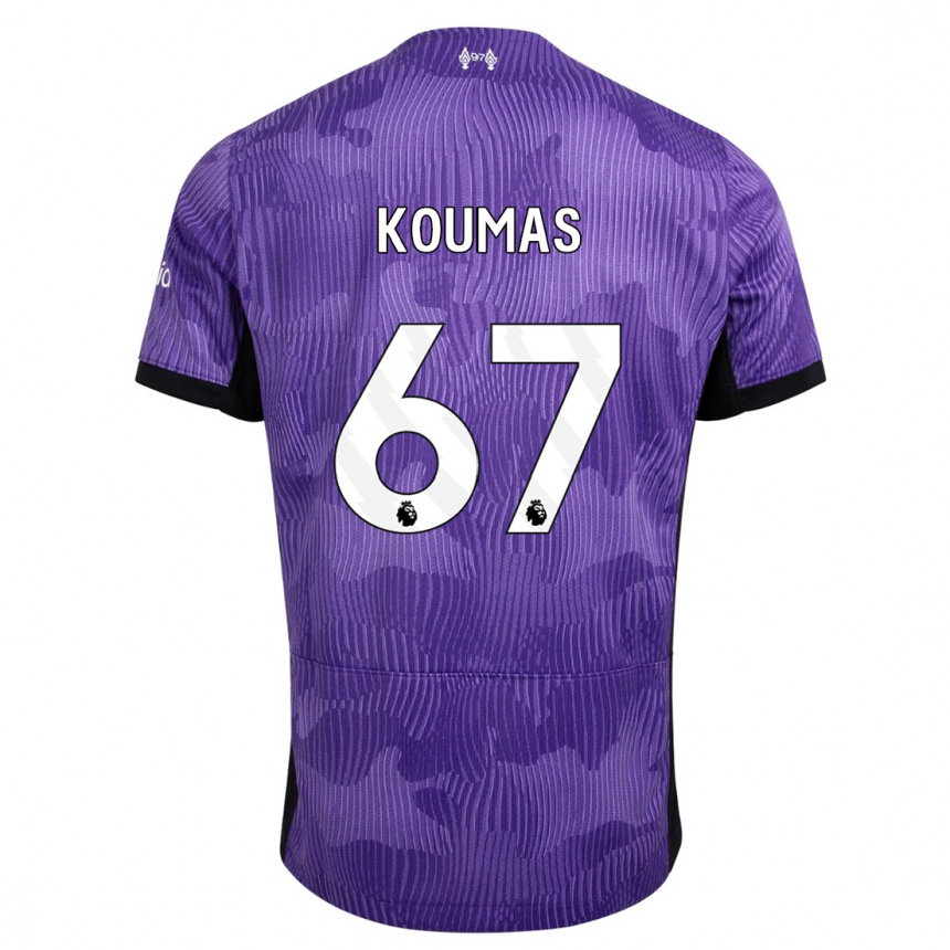 Kids  Lewis Koumas #67 Purple Third Jersey 2023/24 T-Shirt Canada