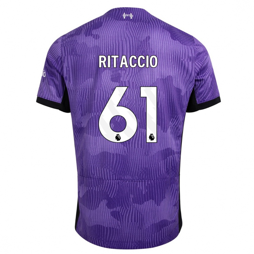 Kids Matteo Ritaccio #61 Purple Third Jersey 2023/24 T-Shirt Canada