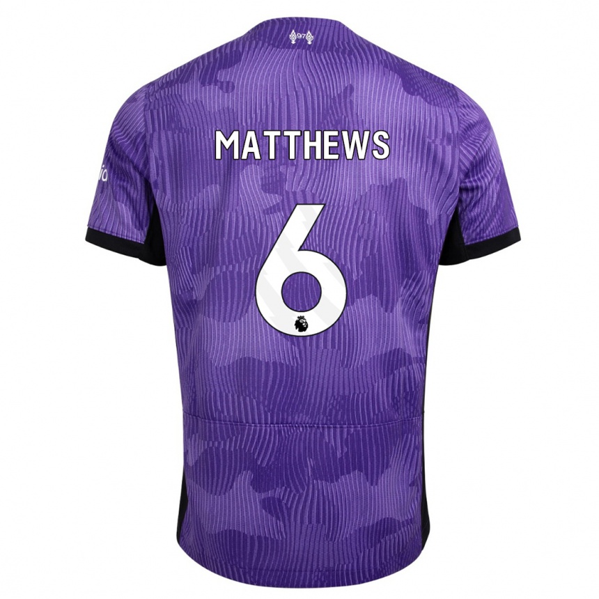 Kids  Jasmine Matthews #6 Purple Third Jersey 2023/24 T-Shirt Canada