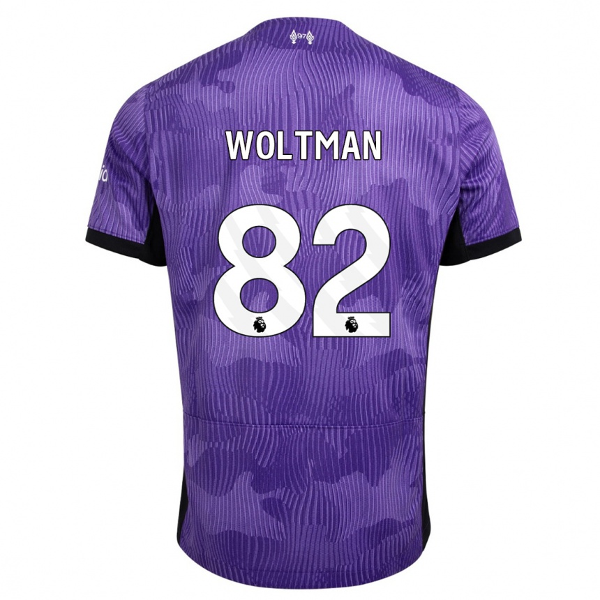 Kids  Max Woltman #82 Purple Third Jersey 2023/24 T-Shirt Canada