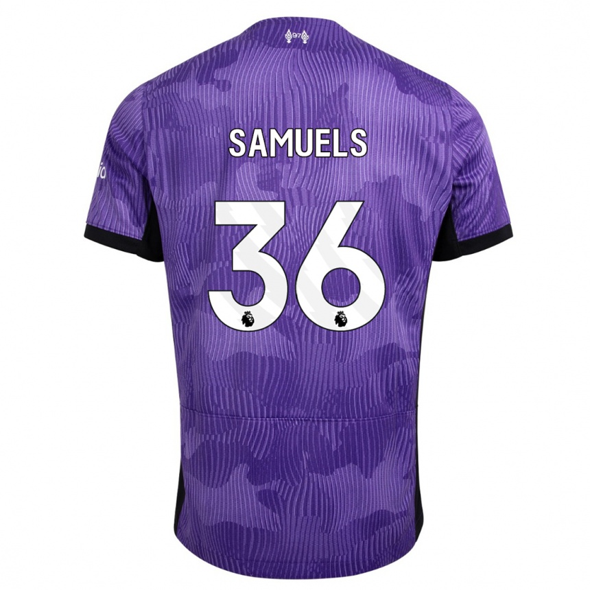 Kids  Kerron Samuels #36 Purple Third Jersey 2023/24 T-Shirt Canada