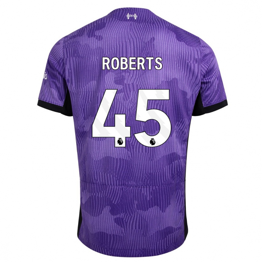 Kids Iwan Roberts #45 Purple Third Jersey 2023/24 T-Shirt Canada