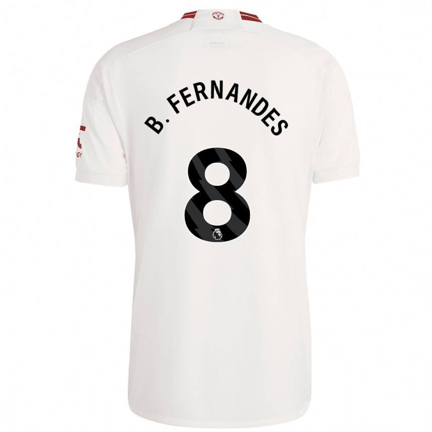 Kids Bruno Fernandes #8 White Third Jersey 2023/24 T-Shirt Canada