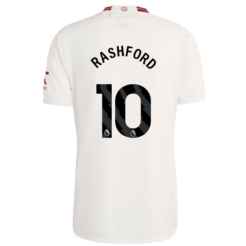 Enfant Football Maillot Marcus Rashford #10 Blanc Troisieme 2023/24 Canada