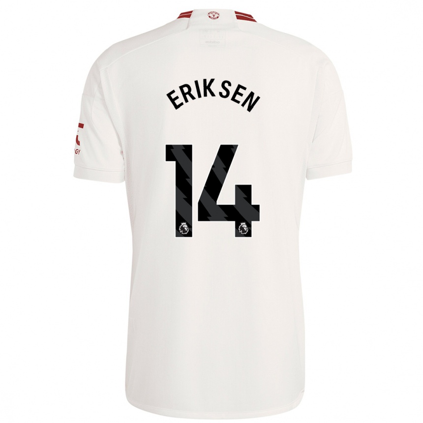 Kids Christian Eriksen #14 White Third Jersey 2023/24 T-Shirt Canada