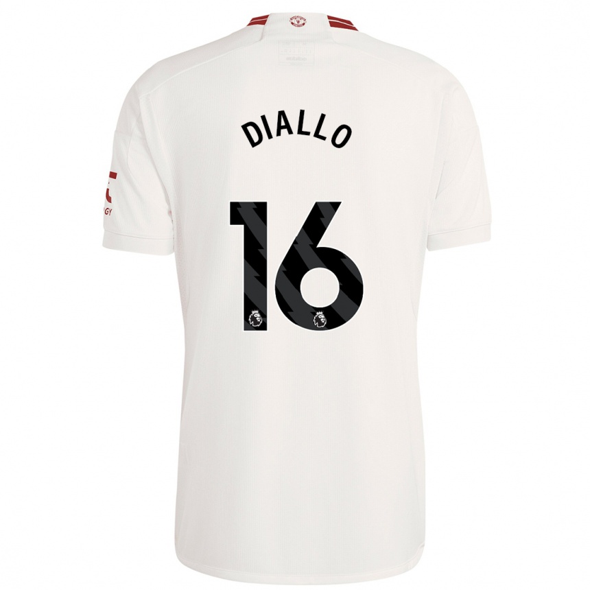 Kids Amad Diallo #16 White Third Jersey 2023/24 T-Shirt Canada