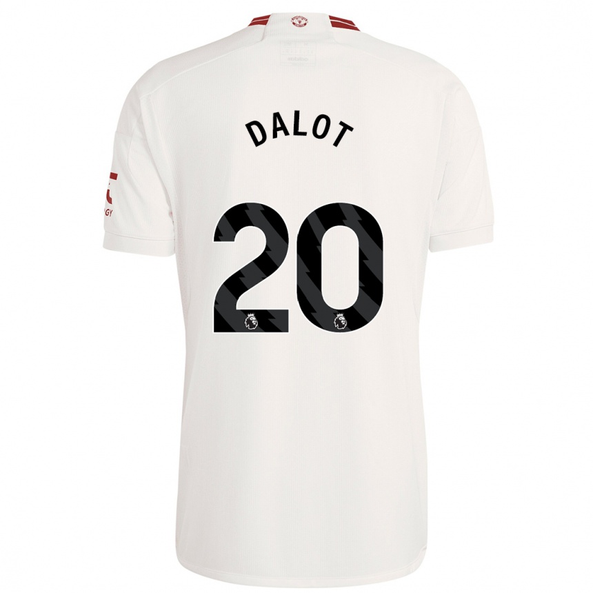 Kids Diogo Dalot #20 White Third Jersey 2023/24 T-Shirt Canada