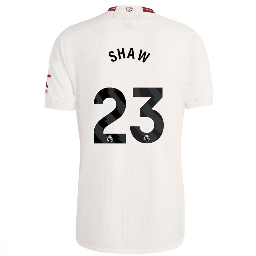 Kids  Luke Shaw #23 White Third Jersey 2023/24 T-Shirt Canada