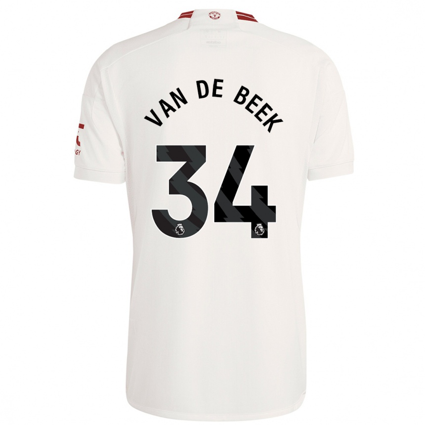 Enfant Football Maillot Donny Van De Beek #34 Blanc Troisieme 2023/24 Canada