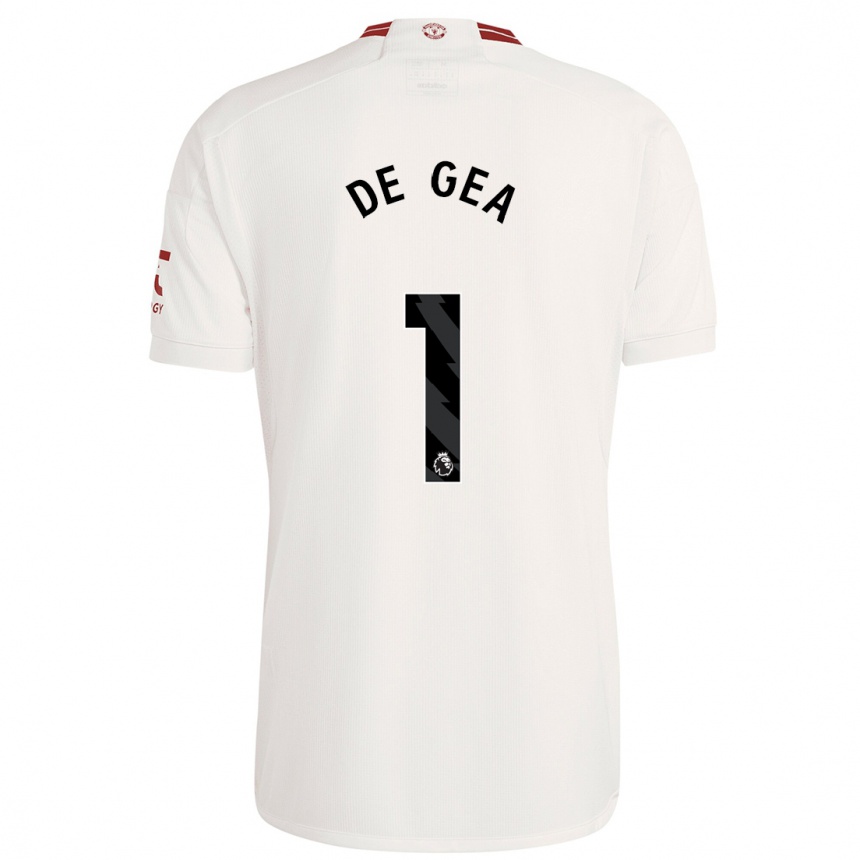 Kids  David De Gea #1 White Third Jersey 2023/24 T-Shirt Canada