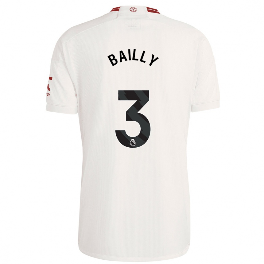 Kids  Eric Bailly #3 White Third Jersey 2023/24 T-Shirt Canada