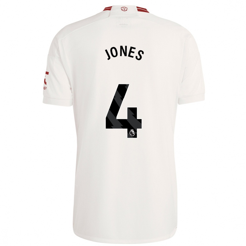 Kids  Phil Jones #4 White Third Jersey 2023/24 T-Shirt Canada