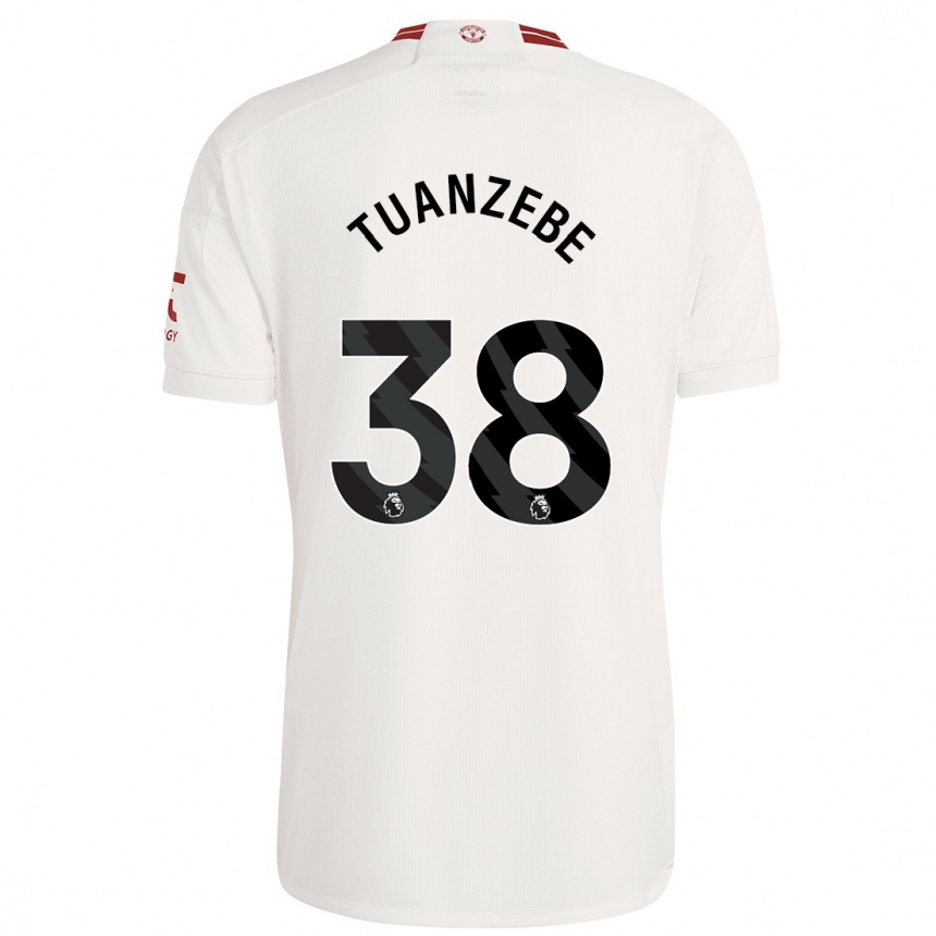 Kids  Axel Tuanzebe #38 White Third Jersey 2023/24 T-Shirt Canada