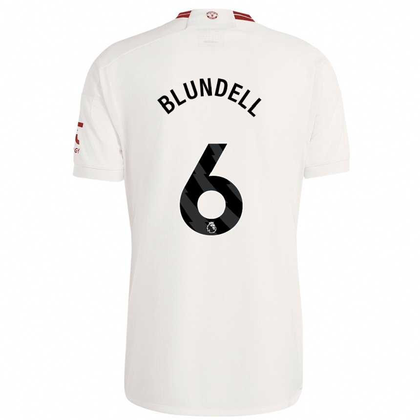 Kids  Hannah Blundell #6 White Third Jersey 2023/24 T-Shirt Canada