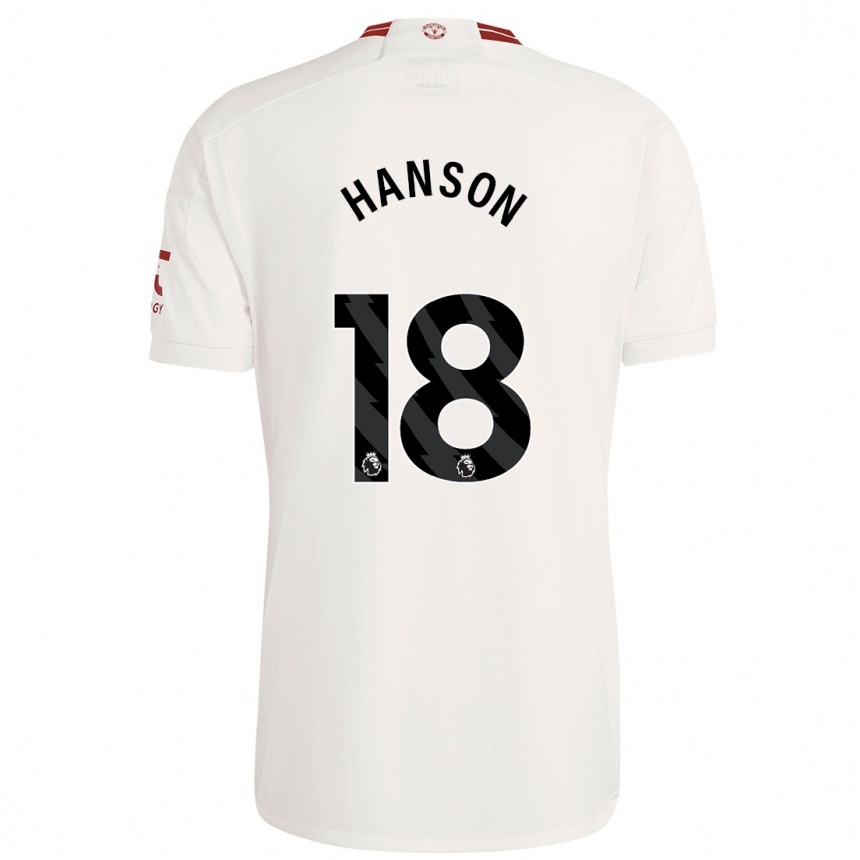 Kids Kirsty Hanson #18 White Third Jersey 2023/24 T-Shirt Canada