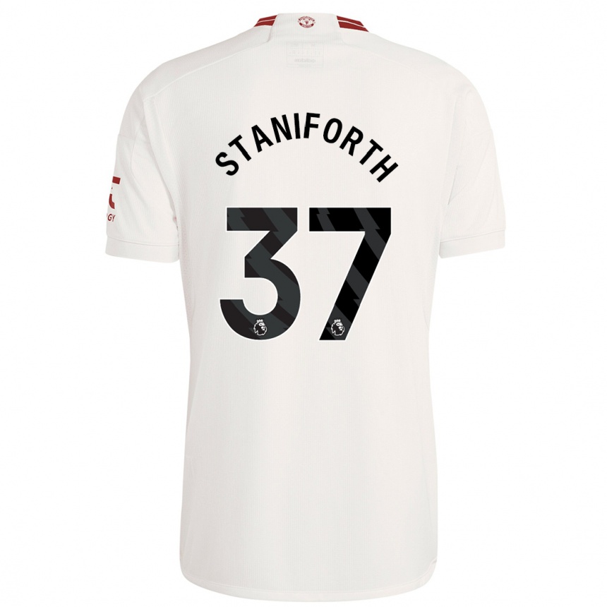 Kids  Lucy Staniforth #37 White Third Jersey 2023/24 T-Shirt Canada