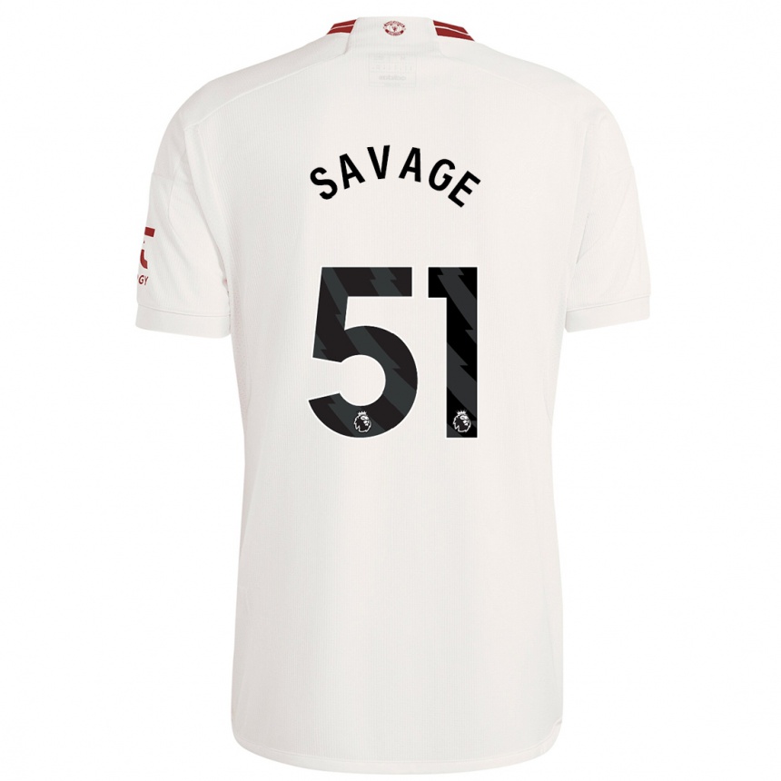 Kids Charlie Savage #51 White Third Jersey 2023/24 T-Shirt Canada