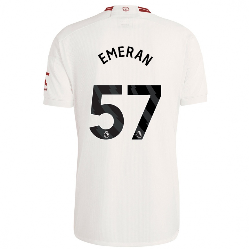 Kids  Noam Emeran #57 White Third Jersey 2023/24 T-Shirt Canada