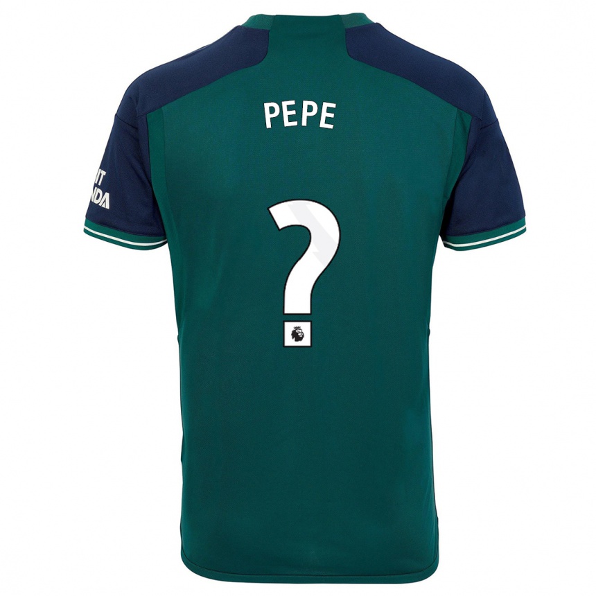 Kids Nicolas Pepe #0 Green Third Jersey 2023/24 T-Shirt Canada