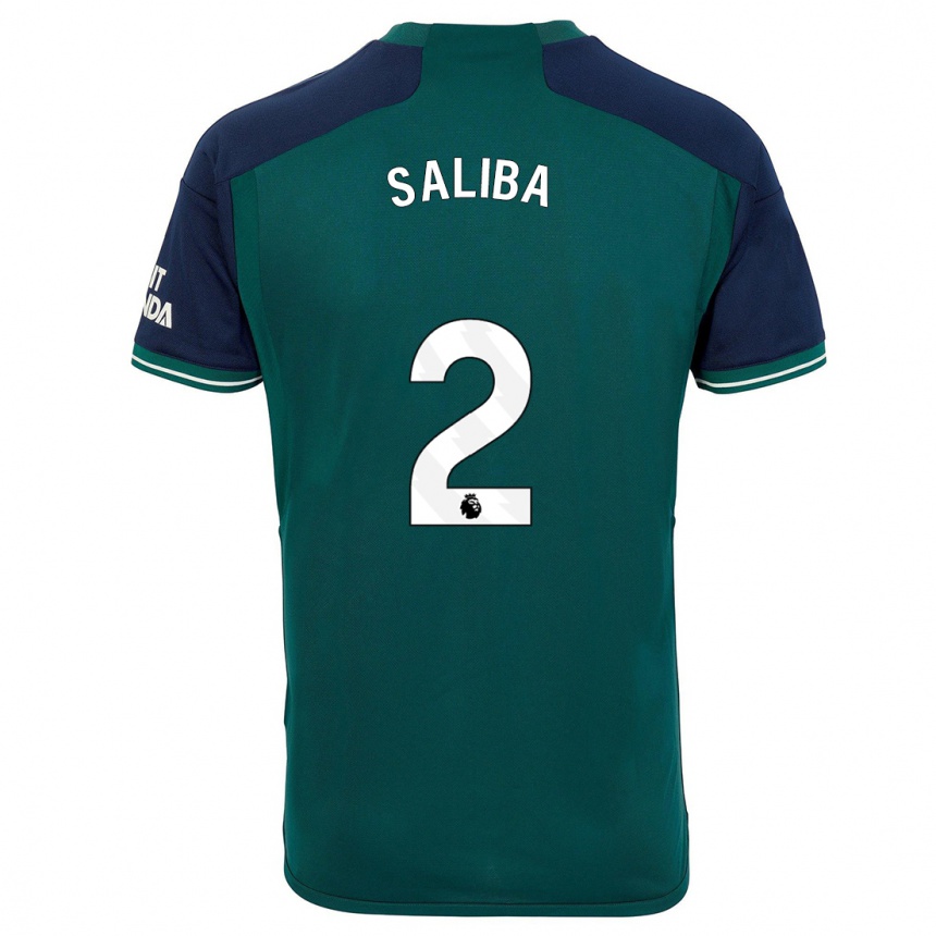 Enfant Football Maillot William Saliba #2 Vert Troisieme 2023/24 Canada