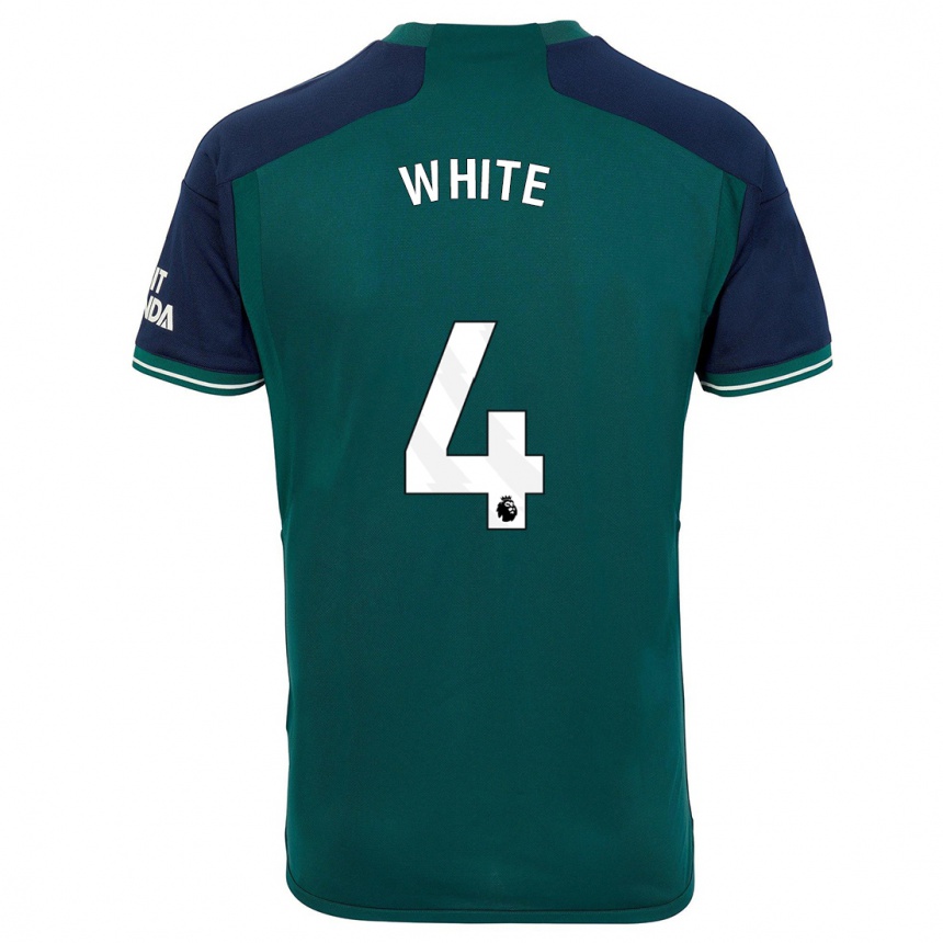 Enfant Football Maillot Ben White #4 Vert Troisieme 2023/24 Canada