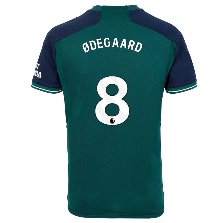 Kids Martin Odegaard #8 Green Third Jersey 2023/24 T-Shirt Canada