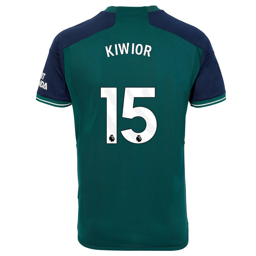 Kids  Jakub Kiwior #15 Green Third Jersey 2023/24 T-Shirt Canada